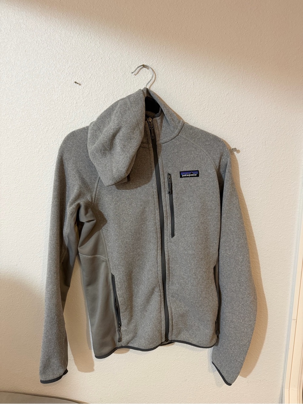 Patagonia Gray Hooded Full-Zip Fleece Jacket
